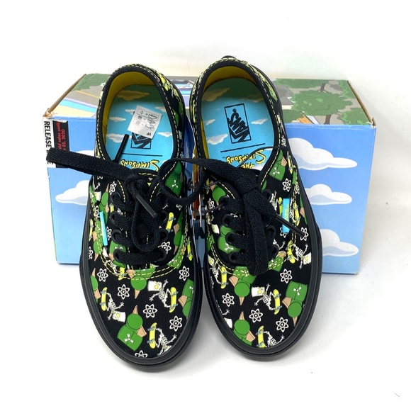 💖MEGA SALE💖VANS Authentic x Simpsons Glow Bart Low Top Kids Canvas VN0A3UIV0GY - Picture 3 of 11